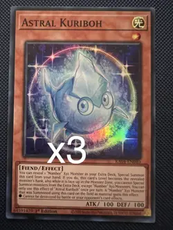 3x Yugioh Astral Kuriboh RA04-EN040 Super Rare 1st Edition NM - Image 1