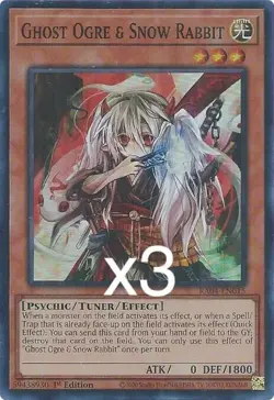 3x Yugioh Ghost Ogre & Snow Rabbit RA04-EN015 Super Rare 1st Edition NM - Image 1