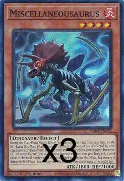 3X Yugioh Miscellaneousaurus RA04-EN022 Secret Rare 1st Edition NM - Image 1