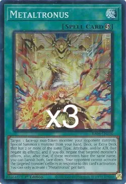 3x Yugioh Metaltronus RA04-EN100 Super Rare 1st Edition NM - Image 1