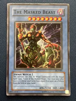Yugioh The Masked Beast DL2-001 Super Rare Unlimited Edition NM/LP - Image 1