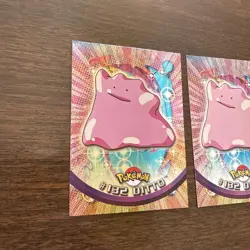 Pokemon 1998 Topps # 132 Ditto Holo Foil And Regular! 2 Card Lot - Image 4