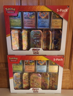 Lot of 2 Pokemon Scarlet & Violet 151 5-pack Mini Tins + 4 Promo Cards Costco - Image 1