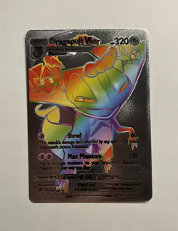 Dragapult Silver Foil VMAX Rainbow Fan Art Display Card NM - Image 1