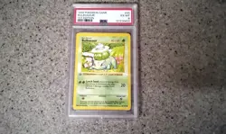 PSA 6 Bulbasaur 44/102 1st Edition Base Set 1999 Pokemon Card - Image 1