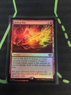 MTG Magic The Gathering Hell To Pay Foil OTJ Rare Red Sorcery Treasure Tokens - Image 1