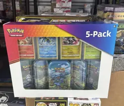 POKEMON TCG Costco 5 Pack Galar Pals Mini Tins Evolving Skies & Brilliant Stars! - Image 1