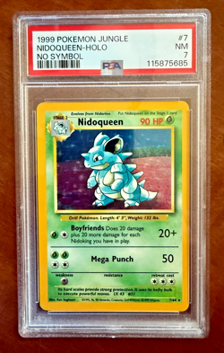 1999 Pokemon Nidoqueen Holo 7/64 No Symbol PSA 7 NM - Image 1