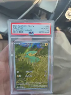 2025 POKEMON DRI EN-DESTINED RIVALS ILLUSTRATION RARE #196 ELECTRIKE PSA 10 - Image 1