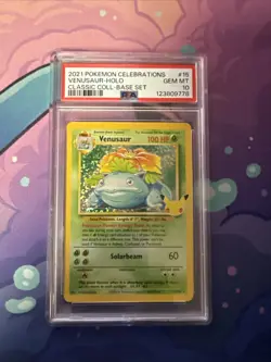 Pokemon PSA 10 MINT Celebrations Venusaur 15/102 Classic Collection Holo Rare - Image 1