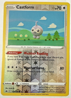 Chilling Reign - Reverse Holo - Castform 121/198 Common Pokemon TCG - Image 1