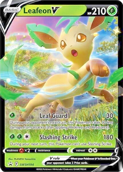 Pokemon TCG Leafeon V SWSH194 Black Star Promo Promo Rare Holo - Image 1