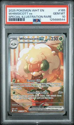 2025 Pokemon White Flare Whimsicott EX Special Illustration Rare PSA 10 - Image 1
