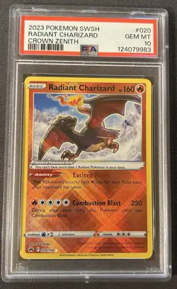 Radiant Charizard Pokemon 020/159 Crown Zenith Holo PSA 10! Ships ASAP! - Image 1