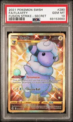 2021 POKEMON SWORD & SHIELD FUSION STRIKE SECRET #280 FULL ART/FLAAFFY PSA 6 - Image 1