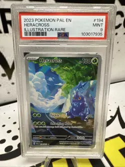 Pokemon Heracross Sv02: Paldea Evolved Holo Illustration Rare PSA 9 Mint - Image 1