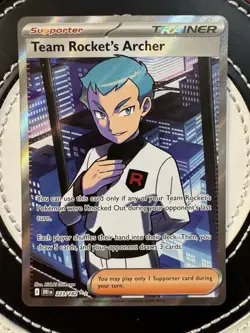 Pokemon TCG Team Rockets Archer Ultra Rare Full Art Card 223/182 Destined Rivals - Image 1