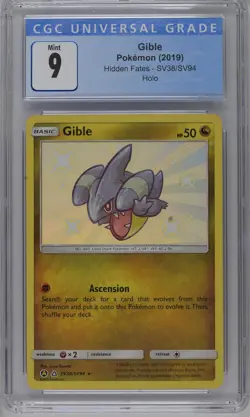 Gible SV38/SV94 Hidden Fates CGC 9 Graded Pokemon Card - Image 1