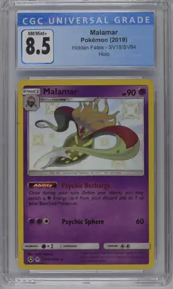 Malamar SV18/SV94 Hidden Fates CGC 8.5 Graded Pokemon Card - Image 1