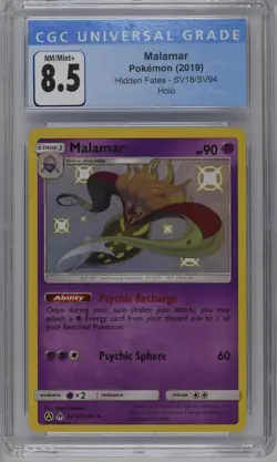 Malamar SV18/SV94 Hidden Fates CGC 8.5 Graded Pokemon Card - Image 1