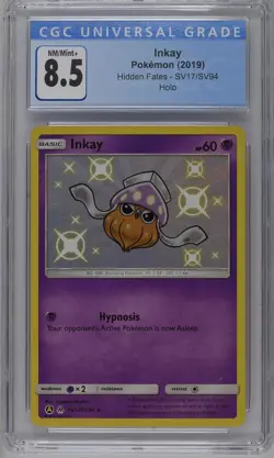 Inkay SV17/SV94 Hidden Fates CGC 8.5 Graded Pokemon Card - Image 1