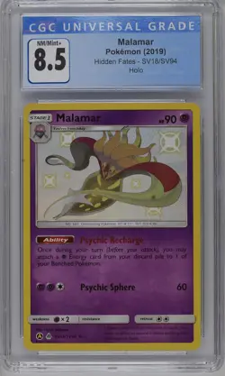Malamar SV18/SV94 Hidden Fates CGC 8.5 Graded Pokemon Card - Image 1