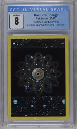 Rainbow Energy 2002 League Promo CGC 8 Graded Pokemon Card - Image 1