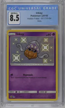 Inkay SV17/SV94 Hidden Fates CGC 8.5 Graded Pokemon Card - Image 1