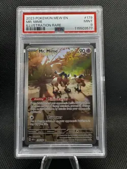 Pokemon TCG Mr. Mime 179/165 Scarlet & Violet Holo Card Illustration Rare Tag 9 - Image 1