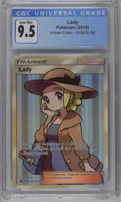 Lady SV86/SV94 Hidden Fates CGC 9.5 Graded Pokemon Card - Image 1