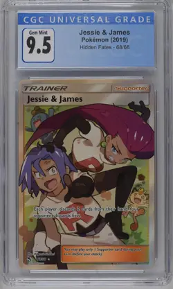 Jessie & James 68/68 Hidden Fates CGC 9.5 Graded Pokemon Card - Image 1