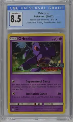 Oricorio SM19 Guardians Rising Staff Stamped Promo CGC 8.5 Graded Pokemon Card - Image 1