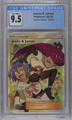 Jessie & James 68/68 Hidden Fates CGC 9.5 Graded Pokemon Card - Image 1