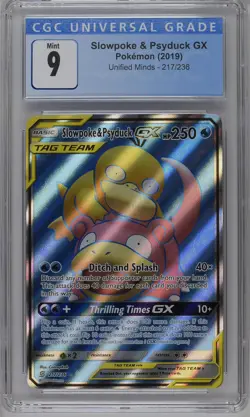 Slowpoke & Psyduck GX 217/236 Unified Minds CGC 9 Graded Pokemon Card - Image 1