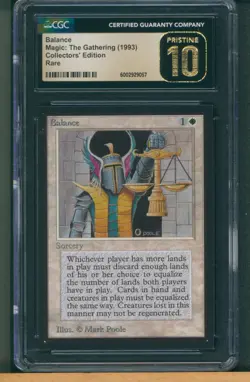Balance 1993 Collectors' Edition CE MTG Magic The Gathering CGC 10 Pristine 10 - Image 1