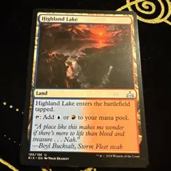 Magic the Gathering MTG Highland Lake (189) Rivals of Ixalan LP - Image 1
