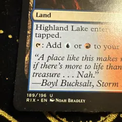 Magic the Gathering MTG Highland Lake (189) Rivals of Ixalan LP - Image 2
