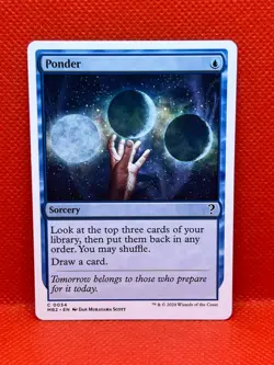 MTG Ponder(White Border) Mystery Booster 2 Regular - Image 1