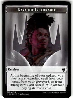 Magic the Gathering Token Kaya the Inexorable Emblem Kaldheim MTG - Image 1