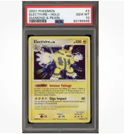 Pokemon Electivire Diamond & Pearl Holo Rare #3 PSA 10 Gem Mint - Image 1