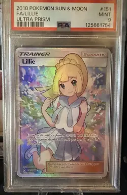 Pokemon PSA 9 Lillie Ultra Prism Full Art #151/156 Mint - Image 1