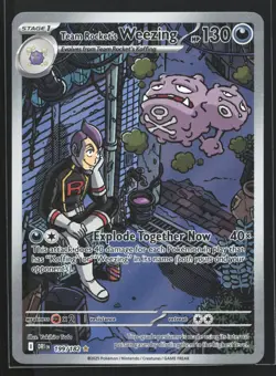 Pokemon Team Rocket's Weezing 199/182 Destined Rivals Illustration Rare Holo NM - Image 1