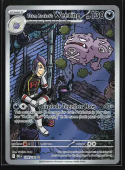 Pokemon Team Rocket's Weezing 199/182 Destined Rivals Illustration Rare Holo NM - Image 1
