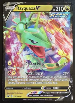 Rayquaza V SWSH Black Star Promos SWSH147 Holo Promo LP Pokemon TCG - Image 1
