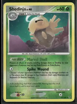 2009 Platinum - Supreme Victors Set Pokemon Card 044 Shedinja Reverse Foil LP - Image 1