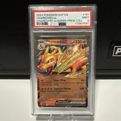PSA 9 MINT Pokemon Card Charizard ex #161 Black Star Promo Scarlett&Violet 2024 - Image 1