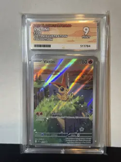 ACE 9 Victini SVP 208 Illustration Rare Promo Graded Pokemon Card - Image 1