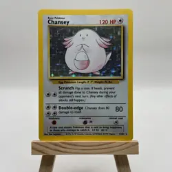 Chansey 3/102 Pokemon TCG Base Set Shadowless Holo Rare Card LP/MP - Image 1