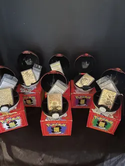 Complete At Of Six 23K Gold Plated Pokemon Cards - Image 1