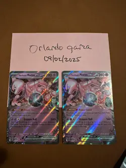 2 X Team Rocket's Mewtwo ex 205 Sv: Scarlet & Violet Promo Cards Holo - Image 1